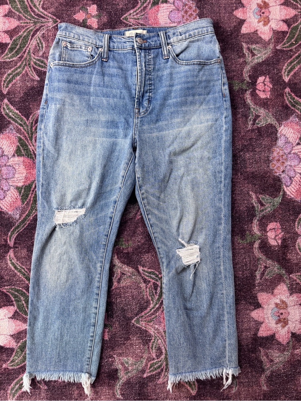 Madewell Perfect Vintage Jean Classic Distressed Women's Jeans Light Blue - 30